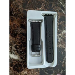 Brand New Real Genuine Leather Black Apple Watch Band